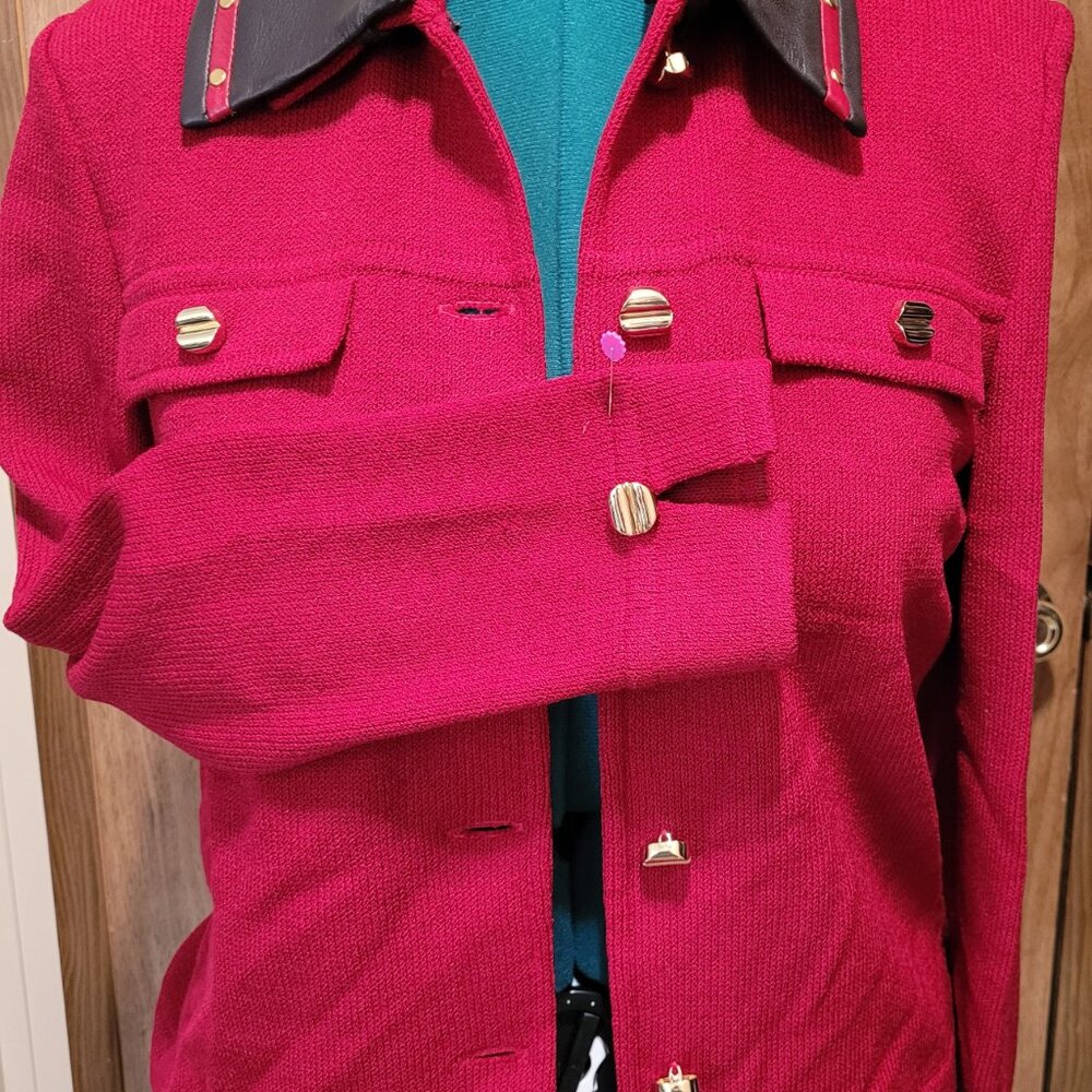 St. John By Marie Gray Collection Santana Knit Deep Red Size 6